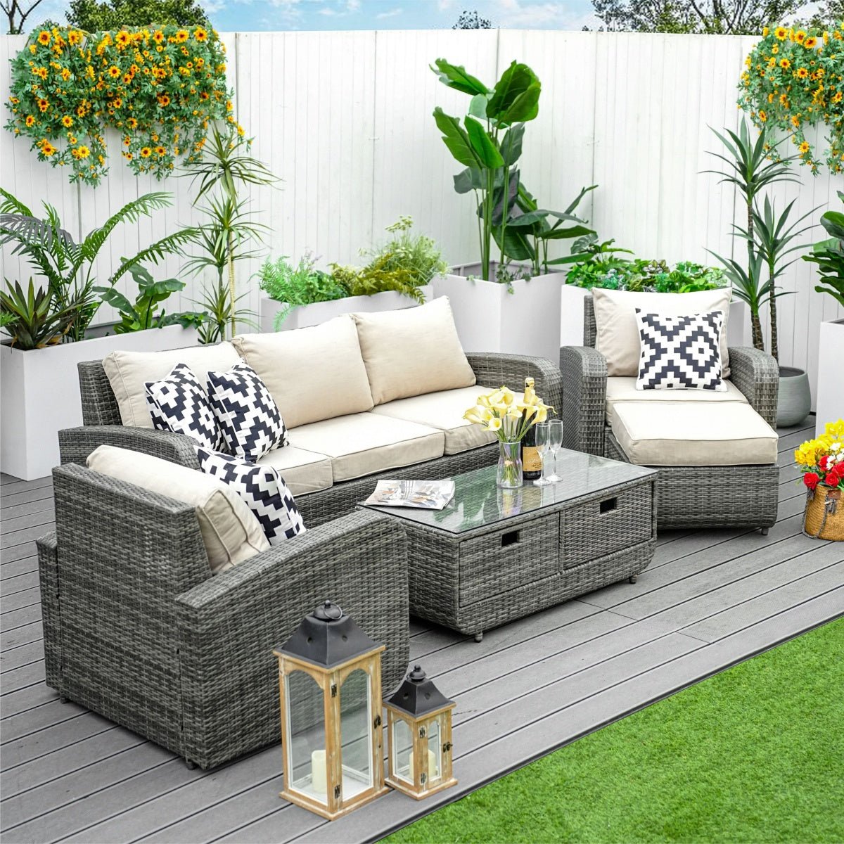 Outdoor Conversation 5-Seater Sofa Set (PAS-1515) - Direct Wicker