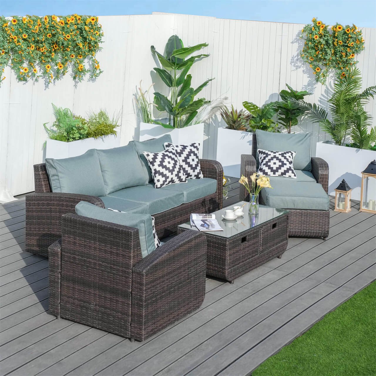 Outdoor Conversation 5 - Seater Sofa Set (PAS - 1515) - Direct Wicker