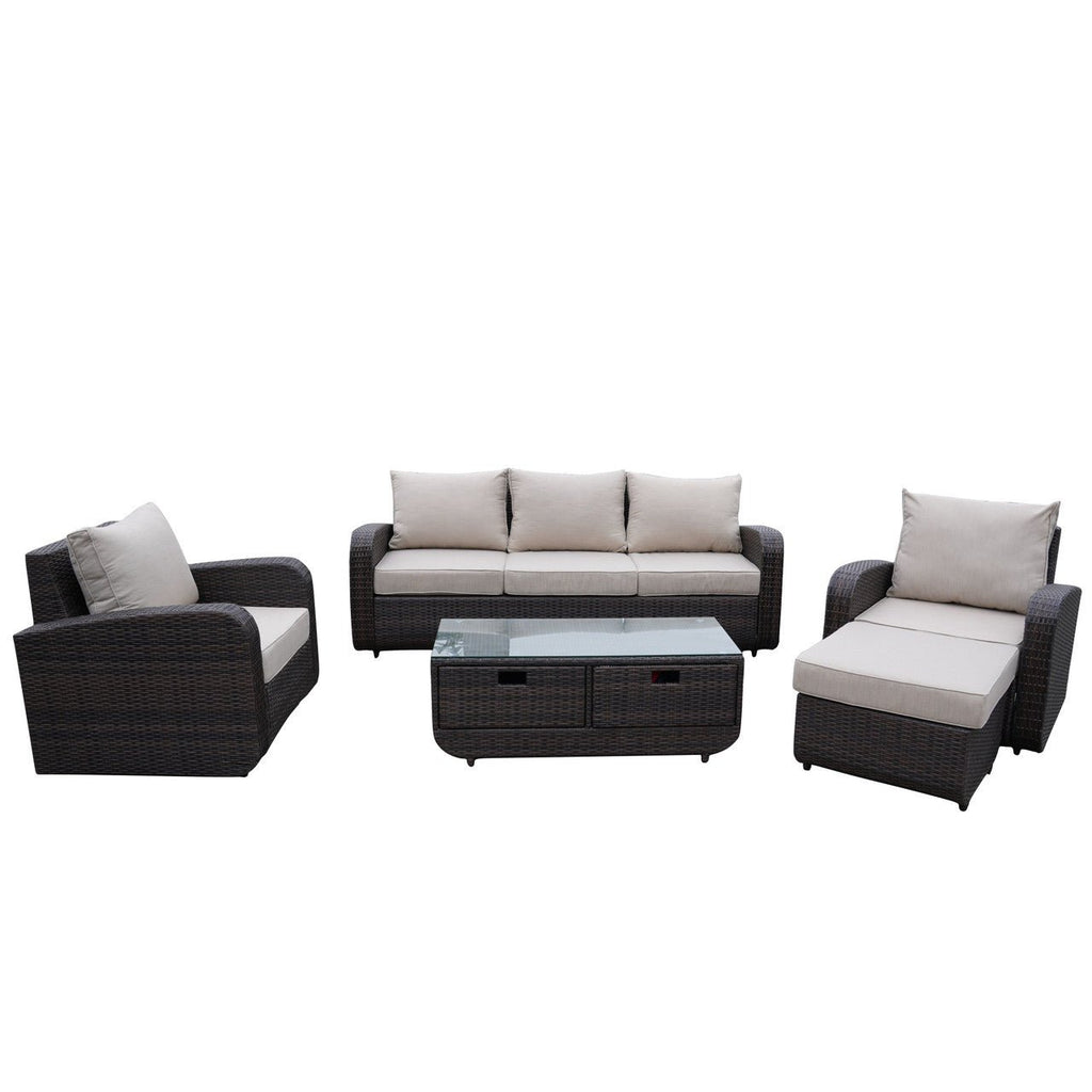 Outdoor Conversation 5 - Seater Sofa Set (PAS - 1515) - Direct Wicker