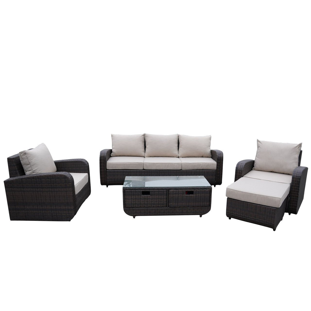 Outdoor Conversation 5 - Seater Sofa Set (PAS - 1515) - Direct Wicker