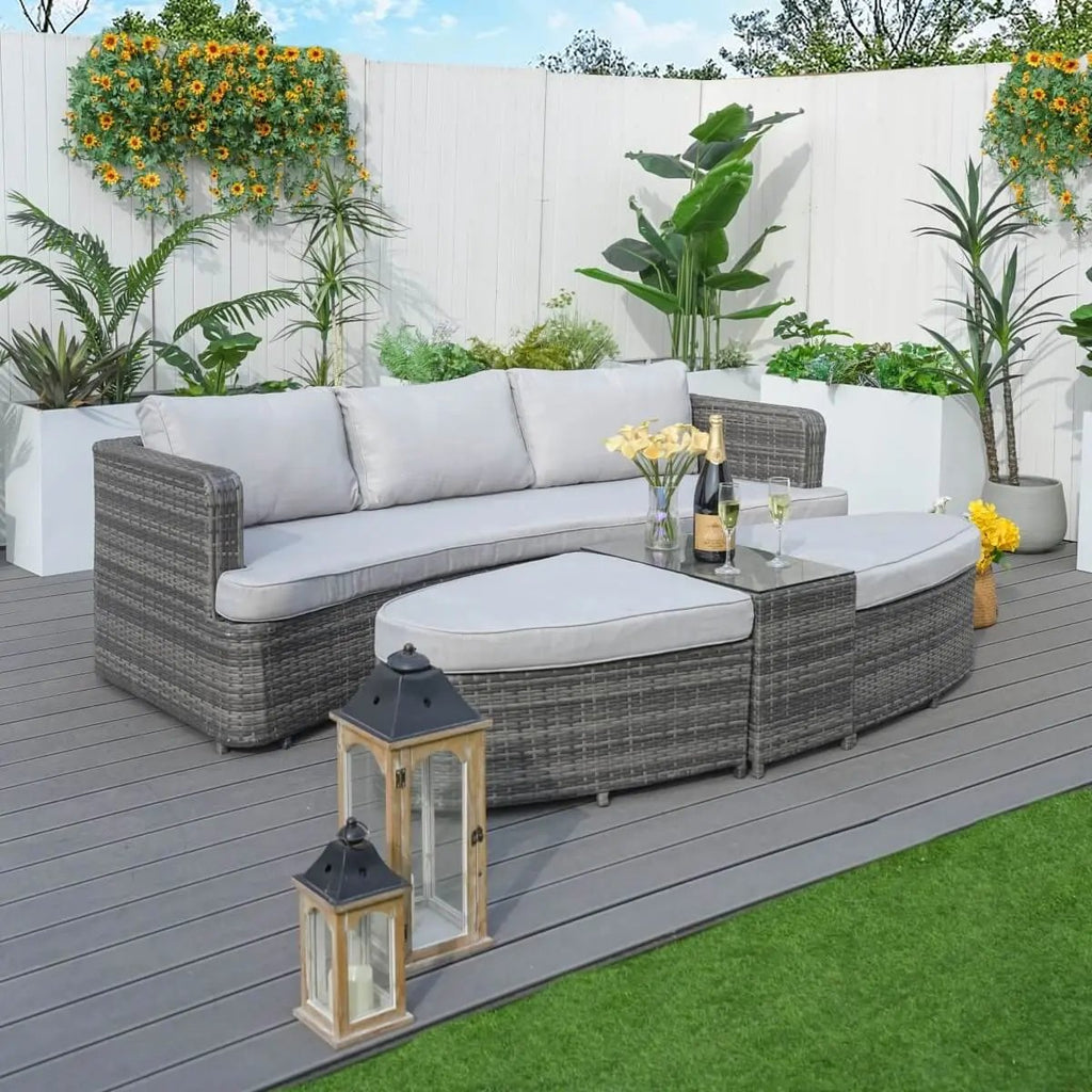 Outdoor Daybed, Rattan Furniture Set, High-Quality Aluminum Daybed (PAL-1202) - Direct Wicker