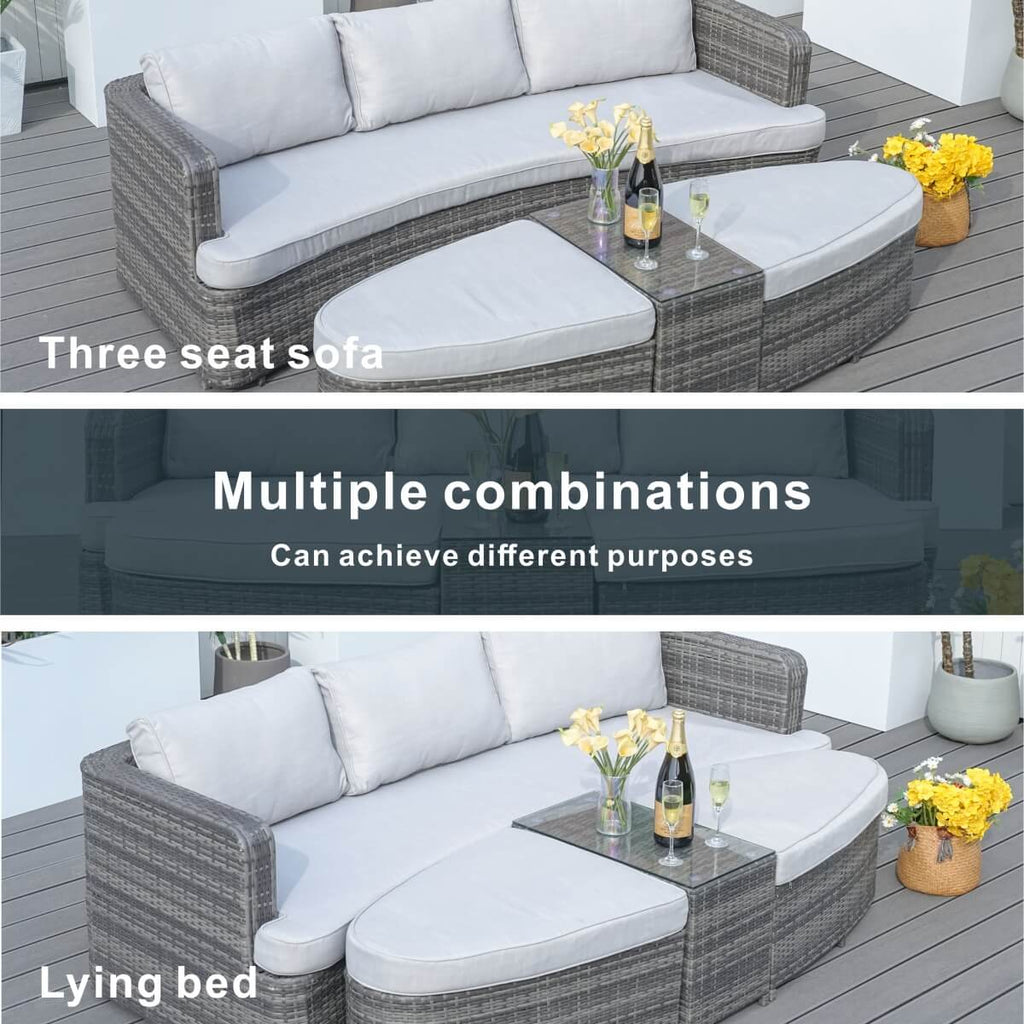 Outdoor Daybed, Rattan Furniture Set, High-Quality Aluminum Daybed (PAL-1202) - Direct Wicker