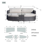 Outdoor Daybed, Rattan Furniture Set, High-Quality Aluminum Daybed (PAL-1202) - Direct Wicker