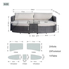 Outdoor Daybed, Rattan Furniture Set, High-Quality Aluminum Daybed (PAL-1202) - Direct Wicker