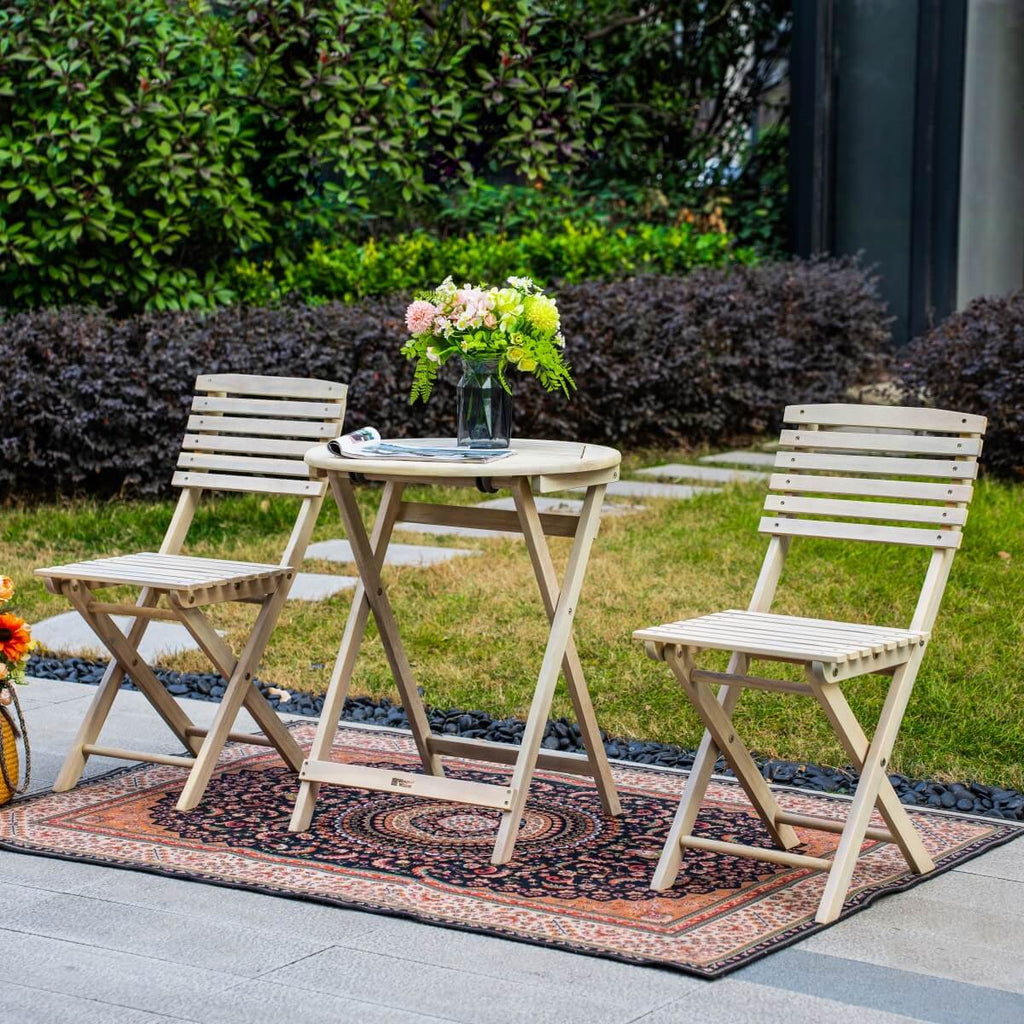Outdoor Dining Set – Round Table with Chairs for Garden, Patio or Balcony - Direct Wicker