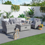 Outdoor Fire Pit Sofa Set 4/5/7 Seat Options (PAF - 1801/02/03) - Direct Wicker