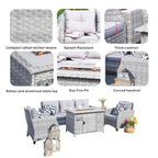 Outdoor Fire Pit Sofa Set 4/5/7 Seat Options (PAF - 1801/02/03) - Direct Wicker