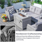Outdoor Fire Pit Sofa Set 4/5/7 Seat Options (PAF - 1801/02/03) - Direct Wicker