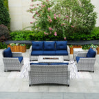 Outdoor Fire Pit Sofa Set 4/5/7 Seat Options (PAF - 1801/02/03) - Direct Wicker