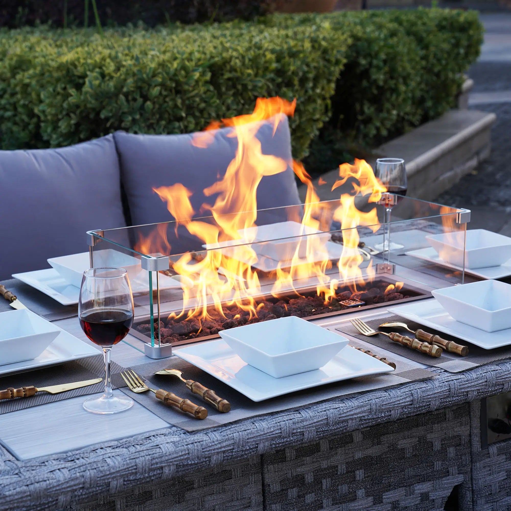 Outdoor Fire Pit Sofa Set 5-Piece (PAF-2001) - Direct Wicker