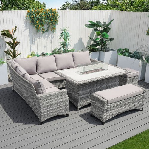 Outdoor Fire Pit Sofa Set 5 - Piece (PAF - 2001) - Direct Wicker