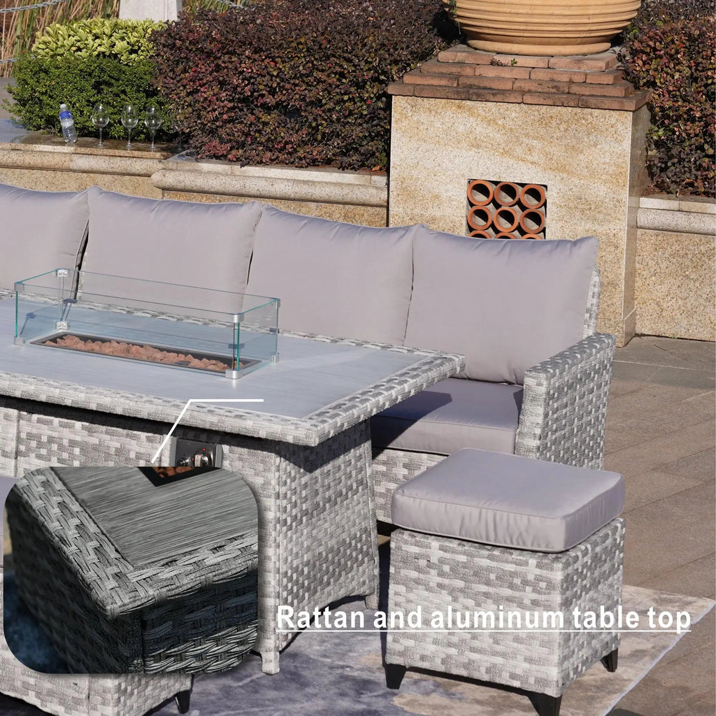 Outdoor Fire Pit Sofa Set 5-Piece (PAF-2001) - Direct Wicker