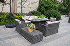 Outdoor Fire Pit Sofa Set with Rectangular Firepit Table (PAS - 1503+1106FI) - Direct Wicker