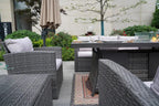 Outdoor Fire Pit Sofa Set with Rectangular Firepit Table (PAS - 1503+1106FI) - Direct Wicker