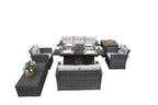 Outdoor Fire Pit Sofa Set with Rectangular Firepit Table (PAS - 1503+1106FI) - Direct Wicker