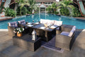 Outdoor Fire Pit Sofa Set with Rectangular Firepit Table (PAS - 1503+1106FI) - Direct Wicker