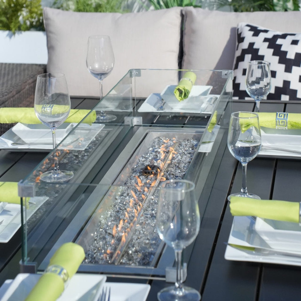 Outdoor Fire Pit Sofa Set with Rectangular Firepit Table (PAS - 1503+1106RA) - Direct Wicker