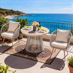 Outdoor Metal Bistro Set – Patio Table and Chair Set for Garden, Balcony, Café - Direct Wicker