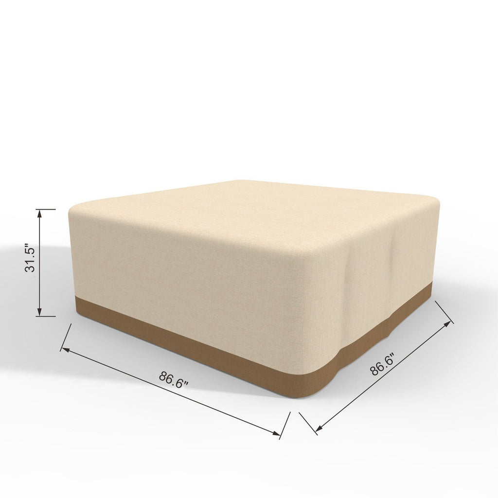 Outdoor Rain Cover for Whole Set in Biege Size 86.6" X 86.6" X 31.5"（RC - 1802） - Direct Wicker