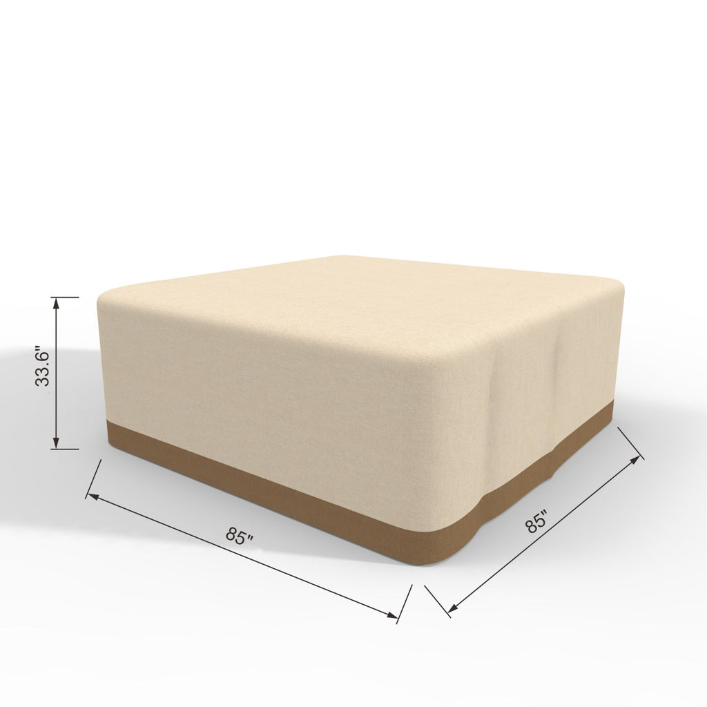 Outdoor Square Rain Cover for Whole Set in Biege Size 85" X 85" X 33.6"（RC - 1710） - Direct Wicker