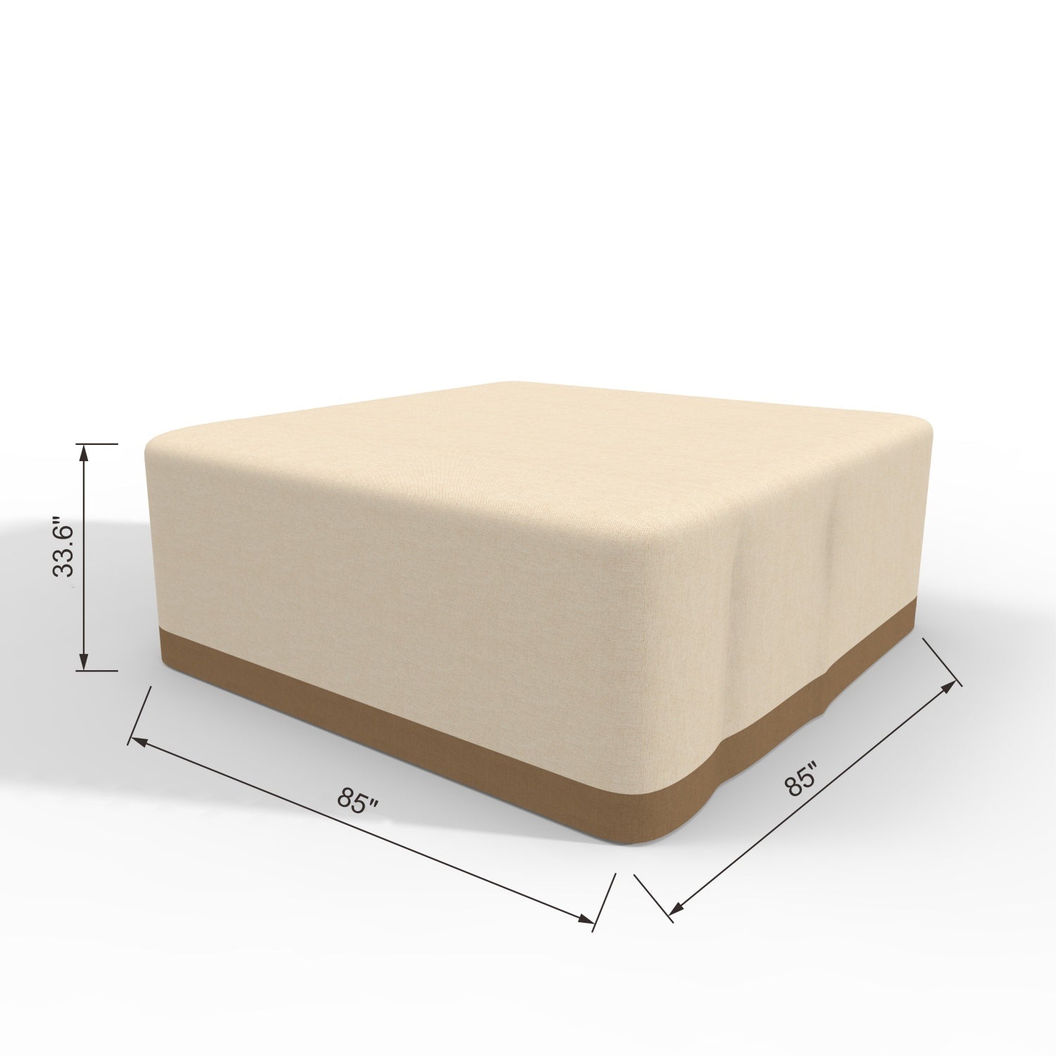 Outdoor Square Rain Cover for Whole Set in Biege Size 85" X 85" X 33.6"（RC - 1710） - Direct Wicker