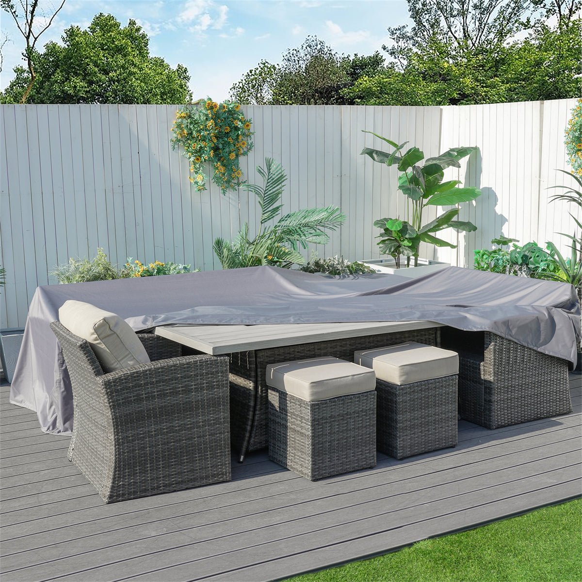 Outdoor Waterproof Furniture Cover with Elastic Drawstring & Sealed Seams（RC - 1402） - Direct Wicker