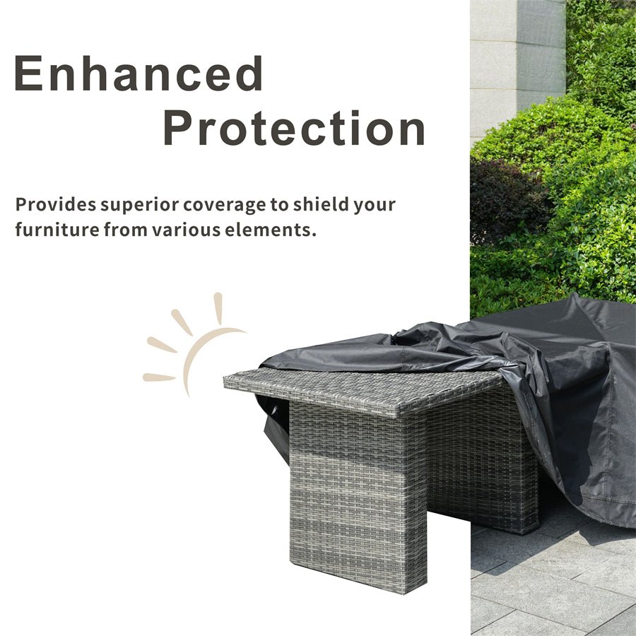 Outdoor Waterproof Furniture Cover with Elastic Drawstring & Sealed Seams（RC - 1402） - Direct Wicker