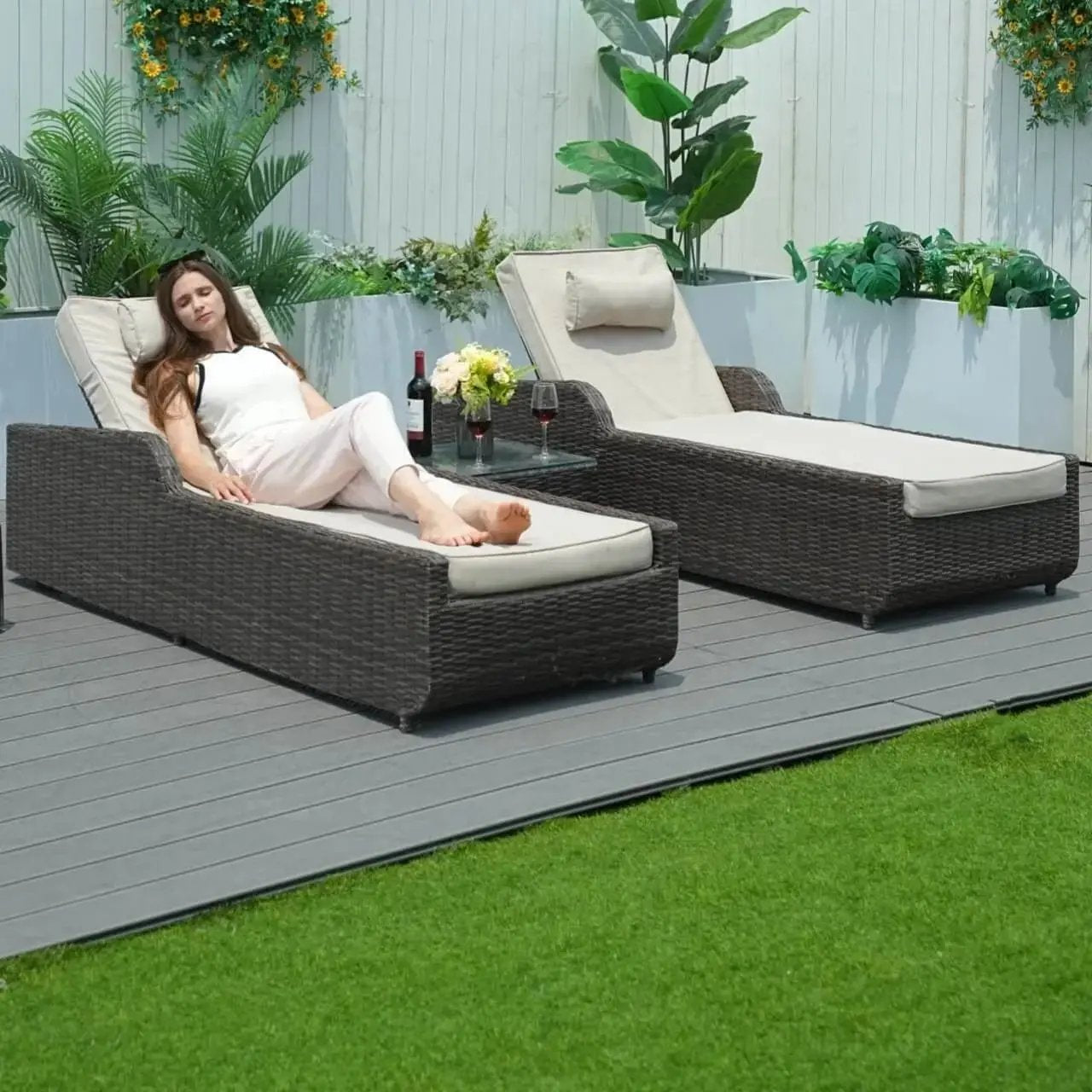 Outdoor Wicker Chaise Lounge (PAL - 1127B) - Direct Wicker