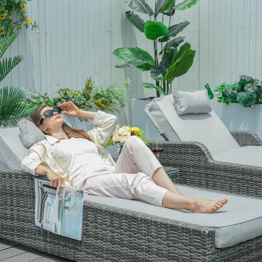 Outdoor Wicker Chaise Lounge (PAL - 1127B) - Direct Wicker