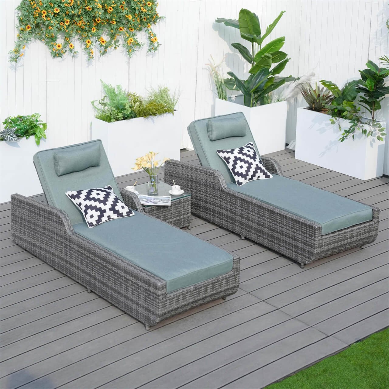 Outdoor Wicker Chaise Lounge (PAL - 1127B) - Direct Wicker
