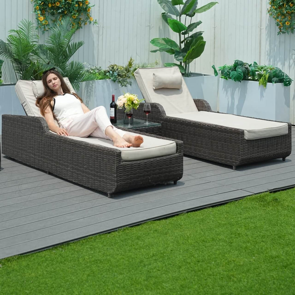 Outdoor Wicker Chaise Lounge (PAL - 1127B) - Direct Wicker
