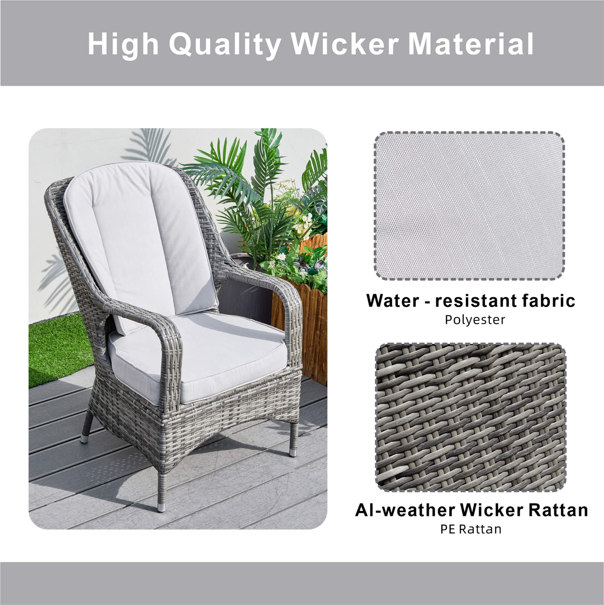 Parma 2 - Seater Bistro Set With Round Coffee Table (PAD - 1708) - Direct Wicker