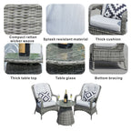 Parma 2 - Seater Bistro Set With Round Coffee Table (PAD - 1708) - Direct Wicker