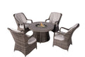 Parma 4 - Seater Outdoor Fire Pit Set – Round Fire Table (G3R521E - GR) - Direct Wicker