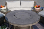 Parma 4 - Seater Outdoor Fire Pit Set – Round Fire Table (G3R521E - GR) - Direct Wicker