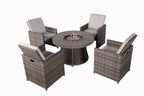 Parma 4 - Seater Outdoor Fire Pit Set – Round Fire Table (G3R521E - GR) - Direct Wicker