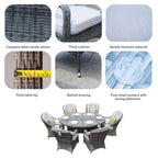 Parma 6 - Seater Outdoor Dining Set – Oval Dining Table (PAD - 1713) - Direct Wicker