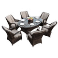 Parma 6 - Seater Outdoor Dining Set – Oval Dining Table (PAD - 1713) - Direct Wicker