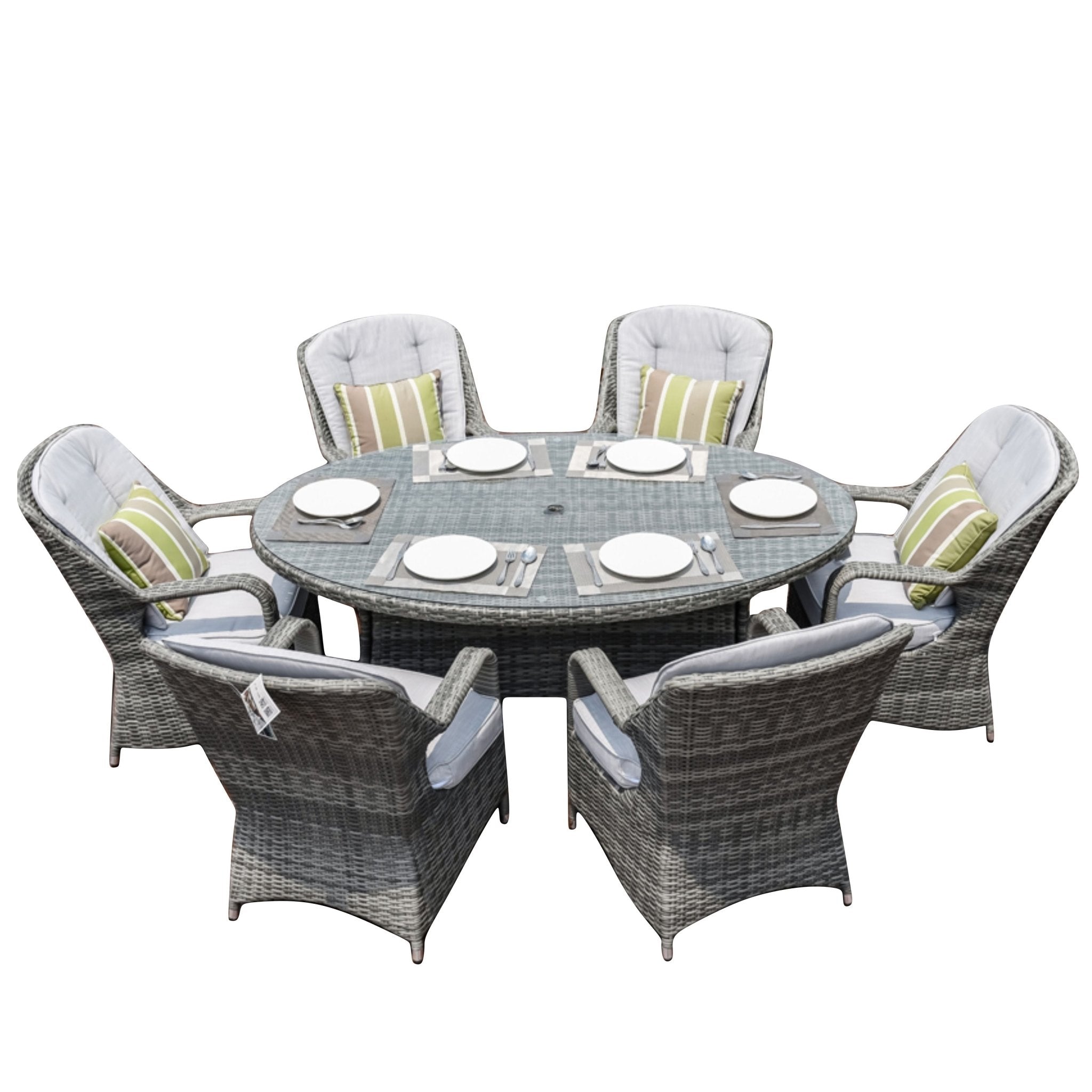 Parma 6 - Seater Outdoor Dining Set – Oval Dining Table (PAD - 1713) - Direct Wicker