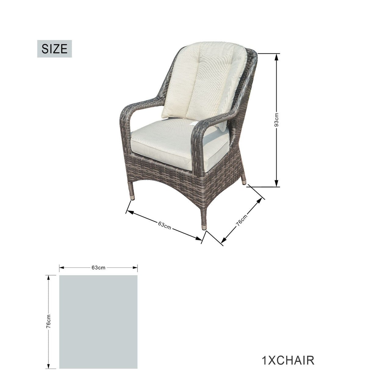 Parma 6 - Seater Outdoor Dining Set - Rectangular Dining Table (PAD - 1712) - Direct Wicker