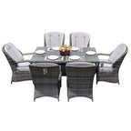 Parma 6 - Seater Outdoor Dining Set - Rectangular Dining Table (PAD - 1712) - Direct Wicker