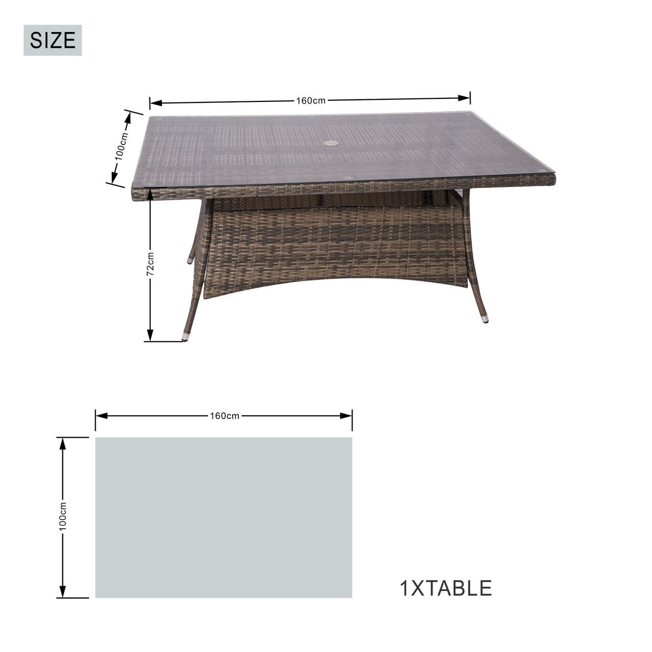 Parma 6 - Seater Outdoor Dining Set - Rectangular Dining Table (PAD - 1712) - Direct Wicker