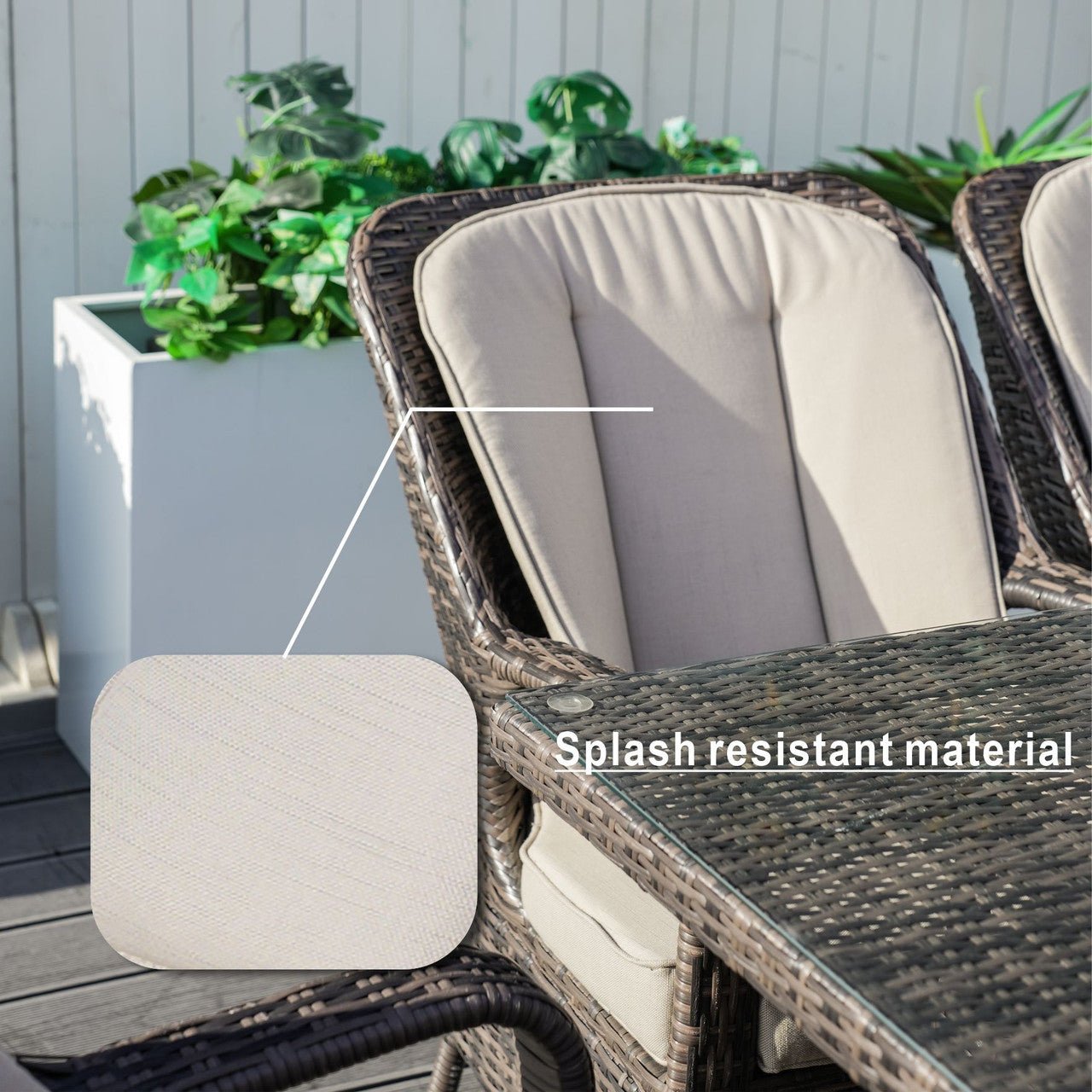 Parma 6 - Seater Outdoor Dining Set - Rectangular Dining Table (PAD - 1712) - Direct Wicker