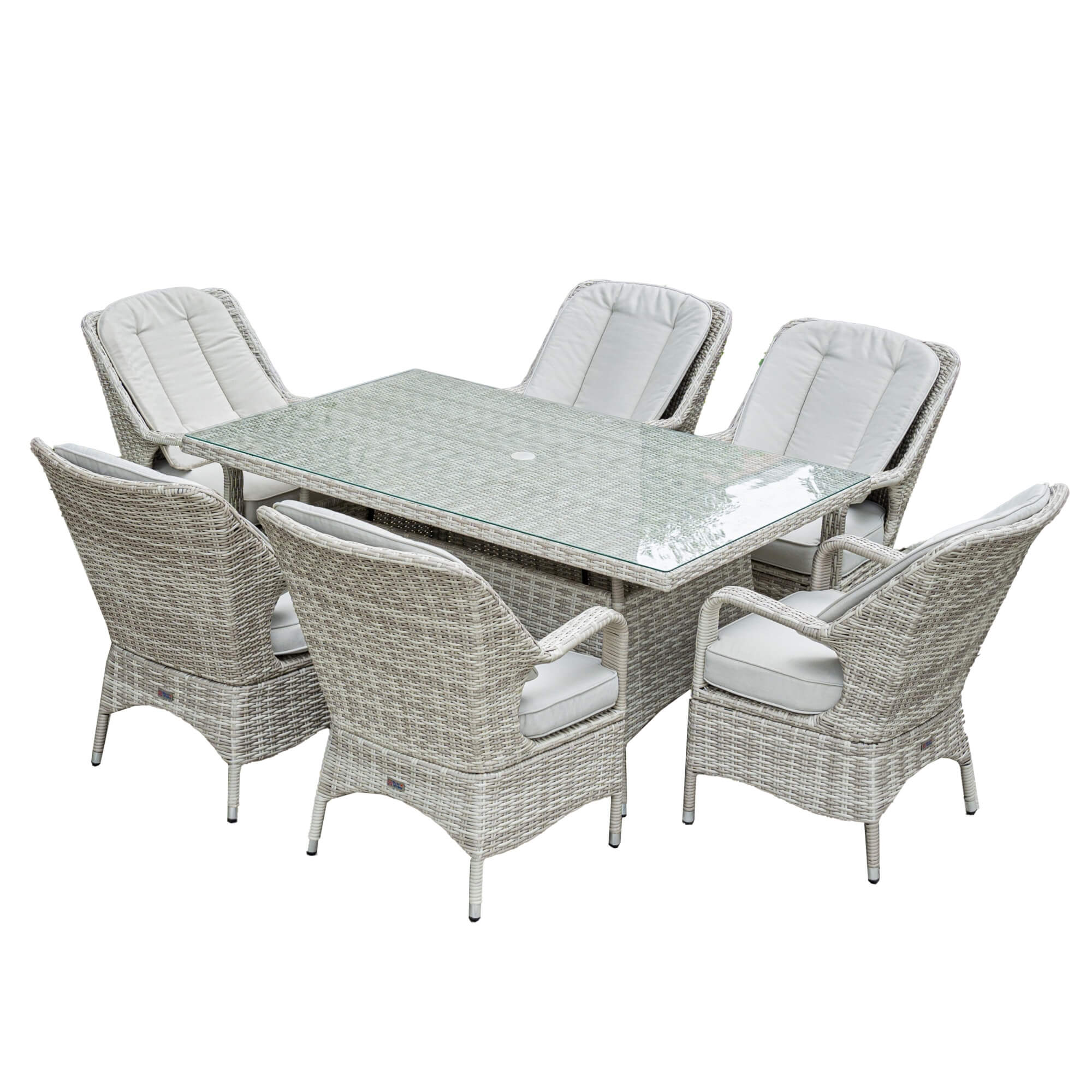 Parma 6 - Seater Outdoor Dining Set - Rectangular Dining Table (PAD - 1712) - Direct Wicker
