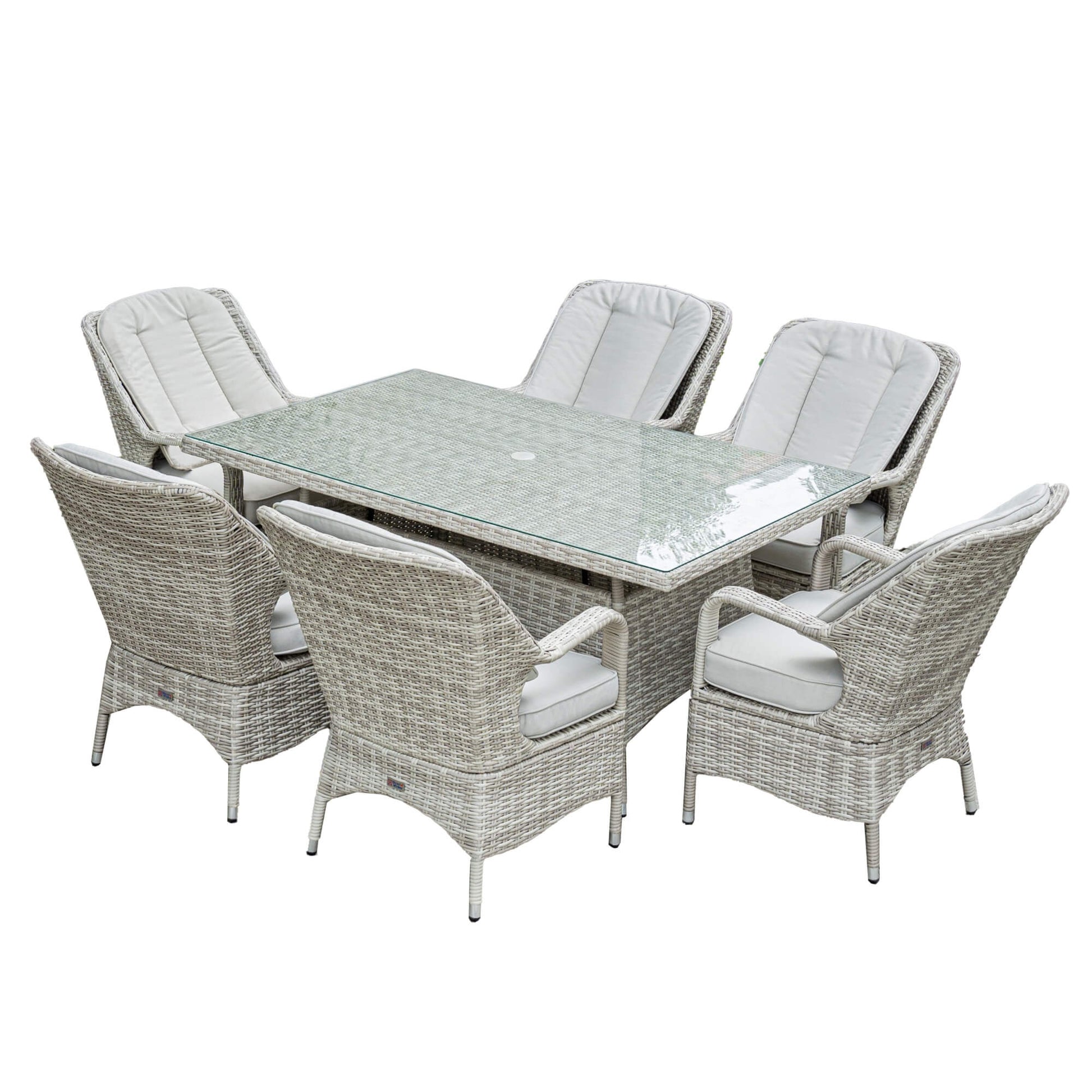 Parma 6 - Seater Outdoor Dining Set - Rectangular Dining Table (PAD - 1712) - Direct Wicker