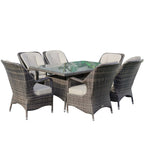 Parma 6 - Seater Outdoor Dining Set - Rectangular Dining Table (PAD - 1712) - Direct Wicker