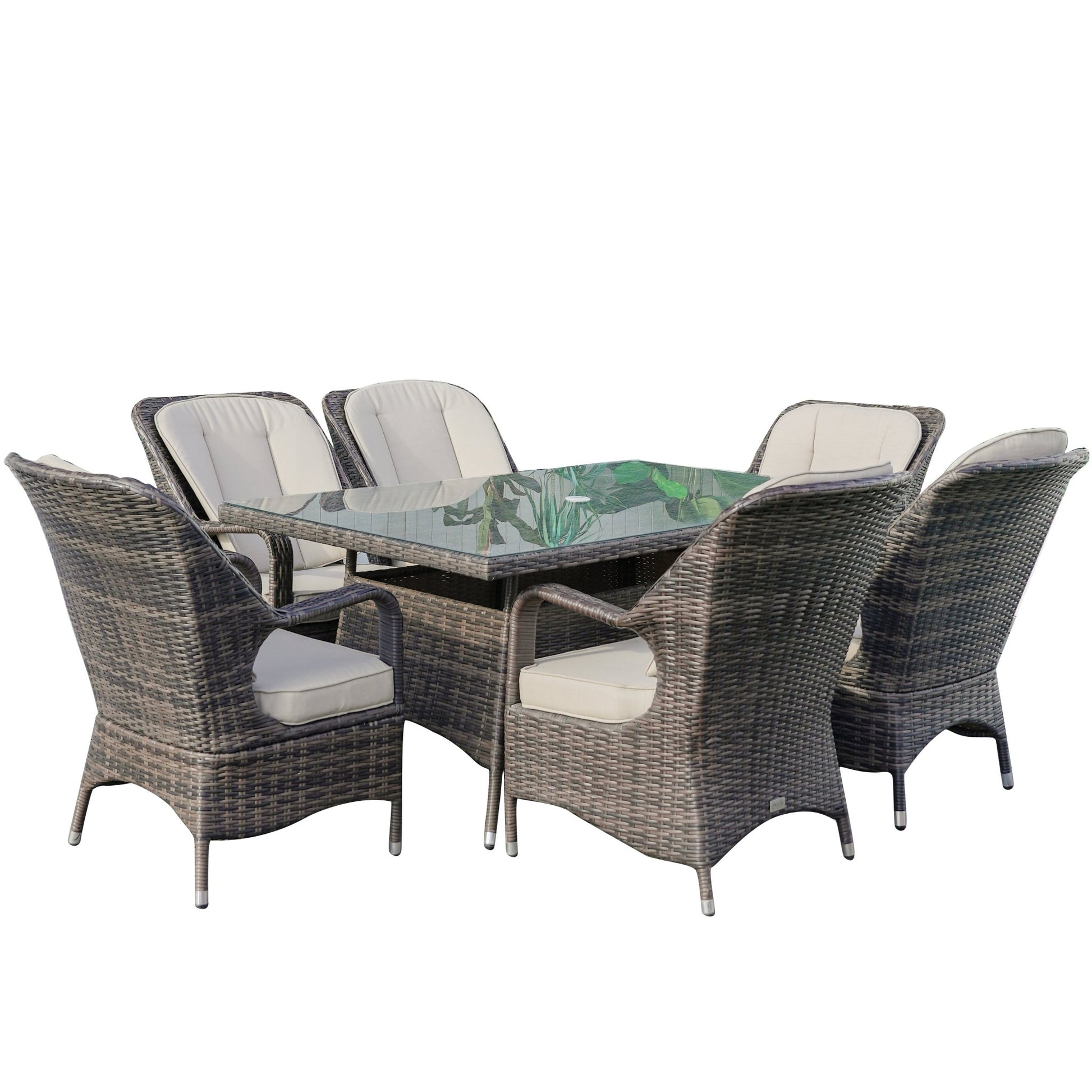 Parma 6 - Seater Outdoor Dining Set - Rectangular Dining Table (PAD - 1712) - Direct Wicker