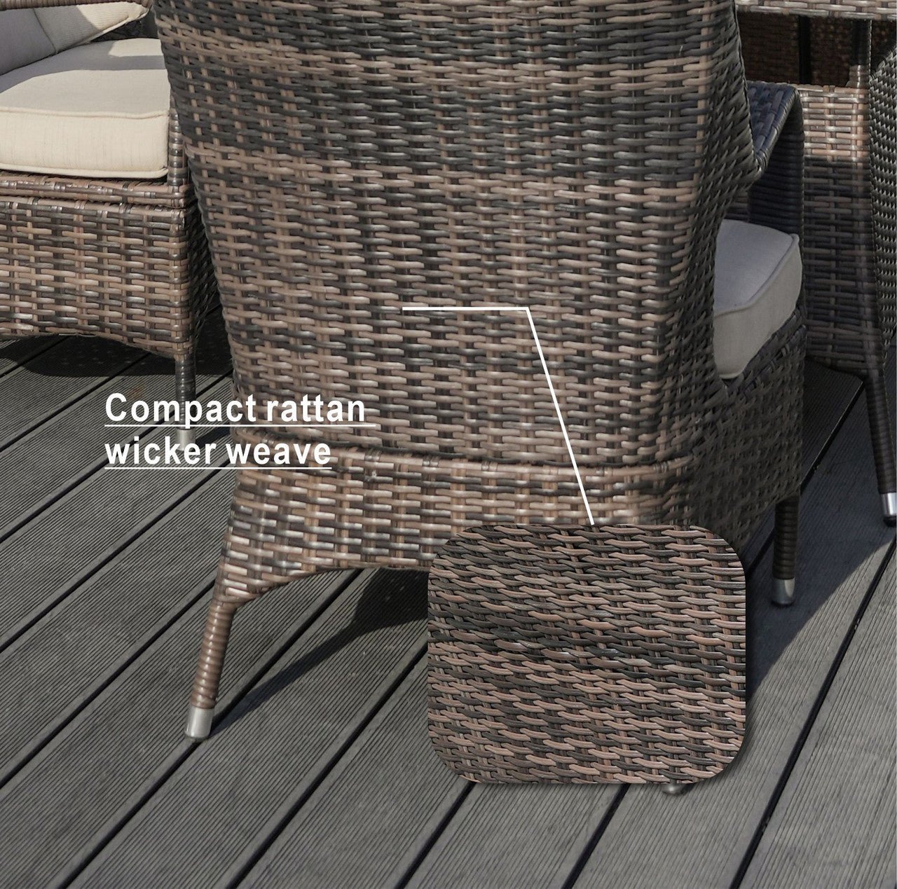 Parma 6 - Seater Outdoor Dining Set - Rectangular Dining Table (PAD - 1712) - Direct Wicker
