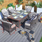 Details of Direct Wicker's 6-Seat Rectangle Patio Fire Pit Set (PAG-1106R)