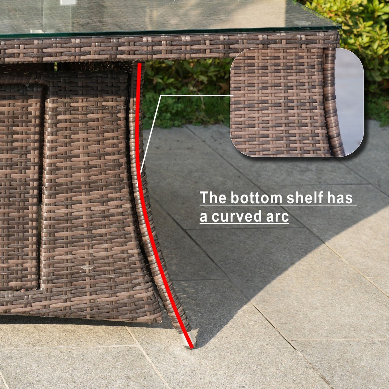 Details of Direct Wicker's 6-Seat Rectangle Patio Fire Pit Set (PAG-1106R)